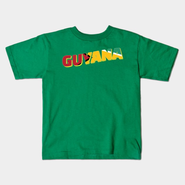 Guyana Vintage style retro souvenir Kids T-Shirt by DesignerPropo